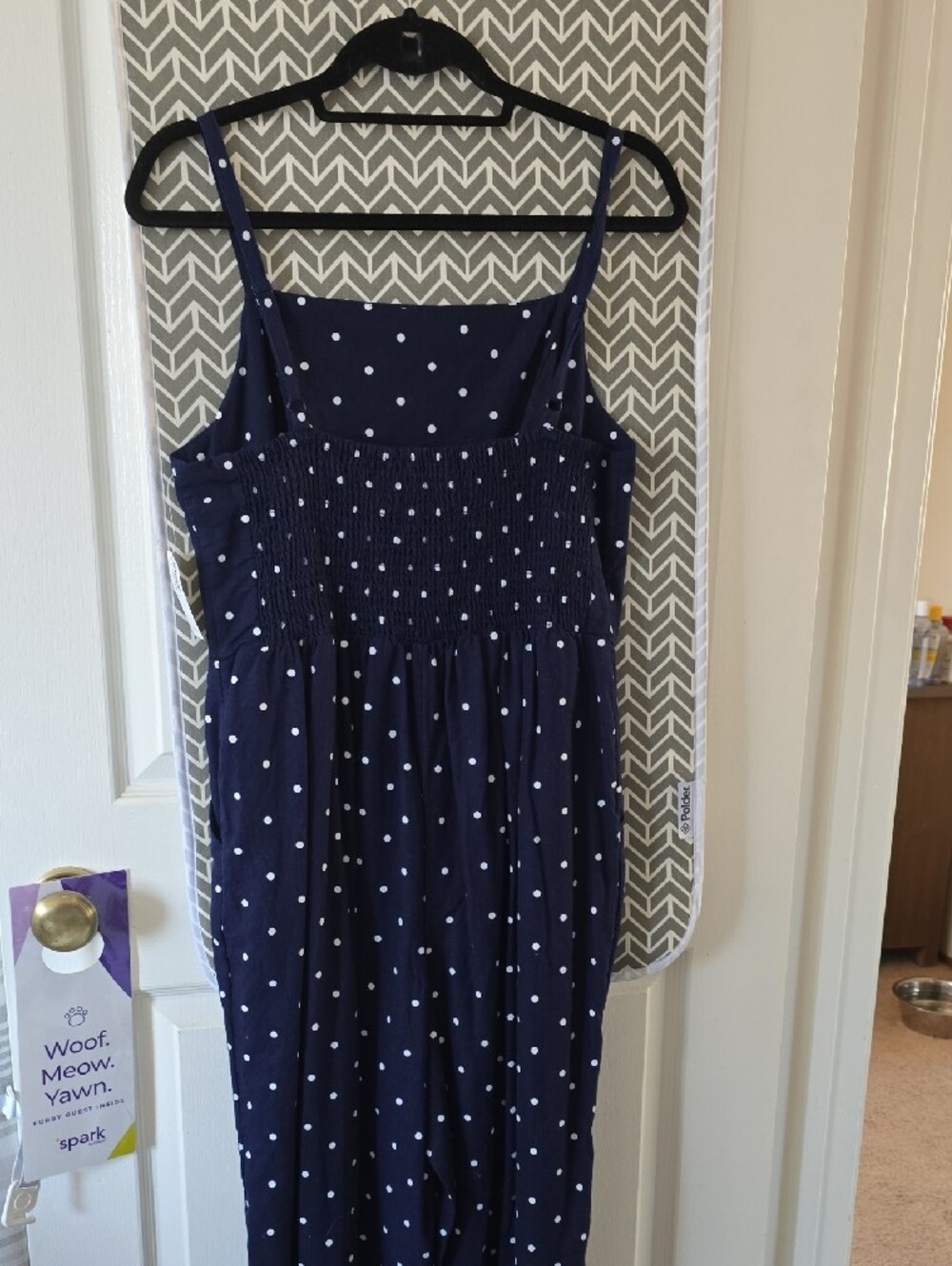 Old Navy Navy Blue Polka Dot Jumpsuit - Picture 2 of 3